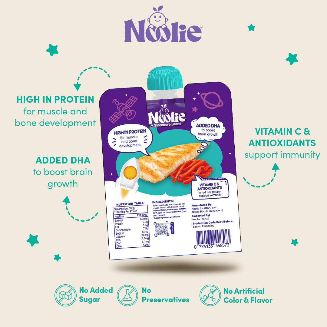 Noolie® DHA Porridge Meal - Cod & Bell Pepper