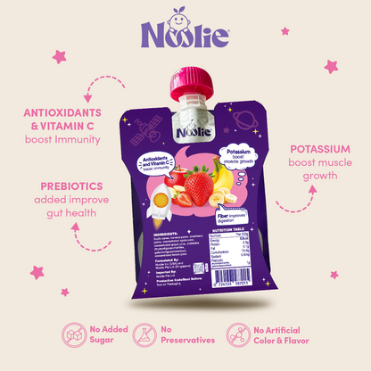 Noolie® Prebiotic Fruit Puree (Strawberry, Apple, Banana)